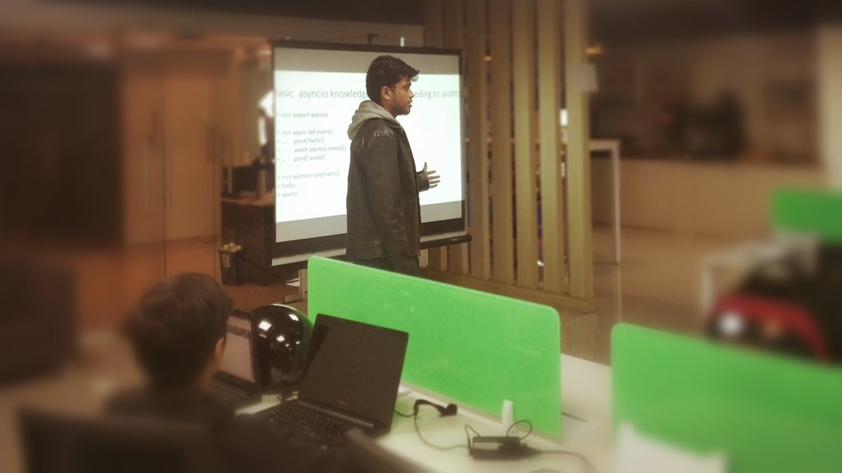 BangaloreDUG's tweet photo. Django talks at #Synup!
Second talk by Mounikesh Thota on "Asynchronous programming in Django"
#django #python #DjangoTalks #BangaloreDjangoUserGroup #BangaloreDUG
@djangoproject @DjangoBangalore https://t.co/7Q2xPnFVln
