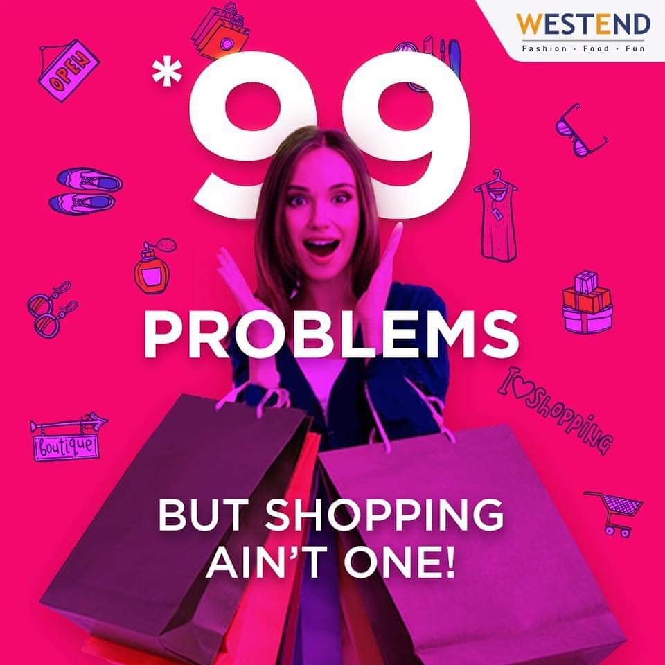 Westend_Mall's tweet photo. Put on your shopping outfit with your shopping shoes. It’s getting hot and heavy at #WestendMall because the *99 Sale is here! Consider this is your call to be the happiest one at the #AsliHappynessWalaSale. Happy shopping!
.
#99Sale #100Fun #Sale #ShopAndWin #Shopping #Pune https://t.co/nEbcXBftM2