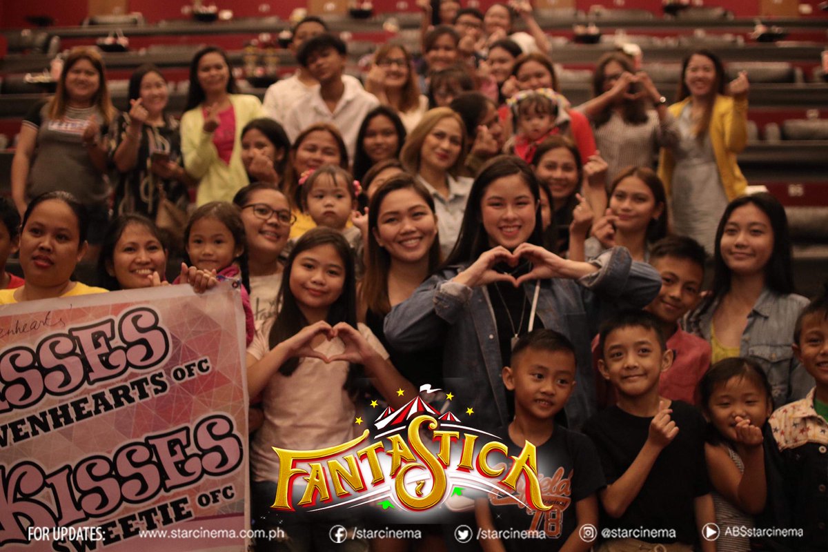 StarCinema's tweet photo. #Fantastica block screening c/o Kisses kwenhearts and sweeties at Fishermall! #HaveAFantasticaWeekend https://t.co/kpTwtWQotd