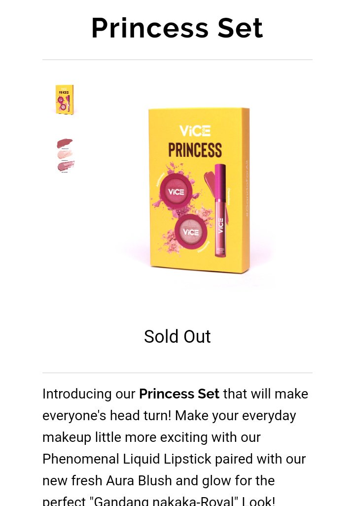 MayWardOfficial's tweet photo. #ViceCoPrincessMaymaySet is SOLD-OUT again on @vicecosmeticsph site! Maraming salamat sa suporta! Antayin natin na mareplenish muli ang stocks para sa mga hindi pa nakaka-avail.

Link: https://t.co/760jwSQyQw

@vicegandako

@maymayentrata07 @Barber_Edward_ https://t.co/zv3tSy3dlv