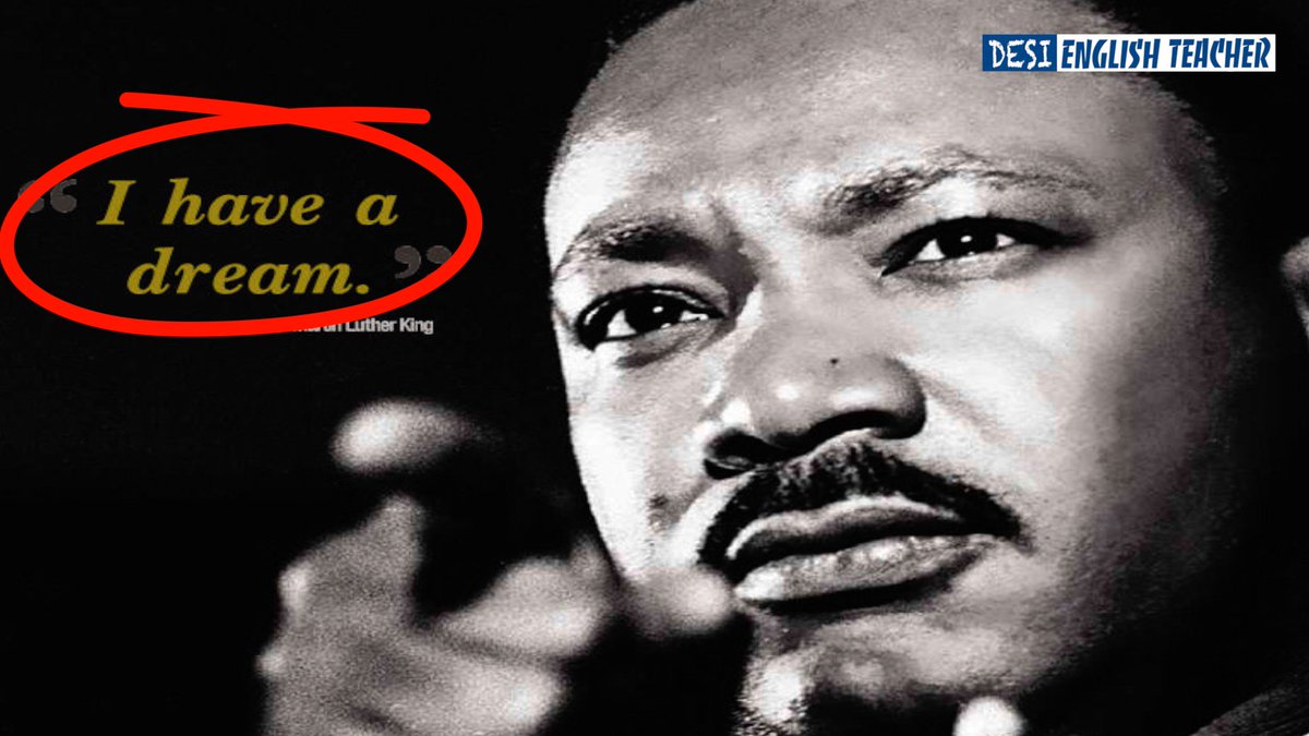 desi_teacher's tweet photo. "I have a dream"
Martin Luther king Jr. ने अपने भाषण मैं कहा था। अब यहाँ पे 'dream' के पहले 'a' article कियूँ लगा ऊवा है? कियूँकि dream जो है वो abstract noun है। और articles जो हैं वो नाउन के पहले लगते हैं।

PC: Senior Airman Jessica Smith https://t.co/nc3pAHBMJ4