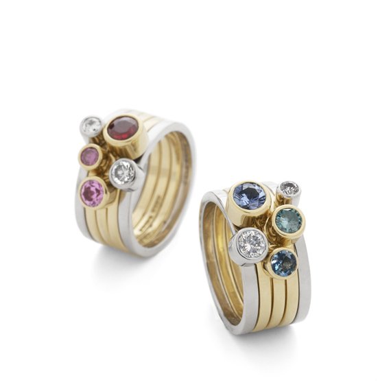 FowkesJewellery's tweet photo. Five beautiful rings make up this stacker set. Designed for each client, we select their choice of bullion and diamonds or gemstones to create a truly unique set of stunning, infinitely wearable rings. #diamonds #gemstones #stackerset https://t.co/c9gxdIlrUN