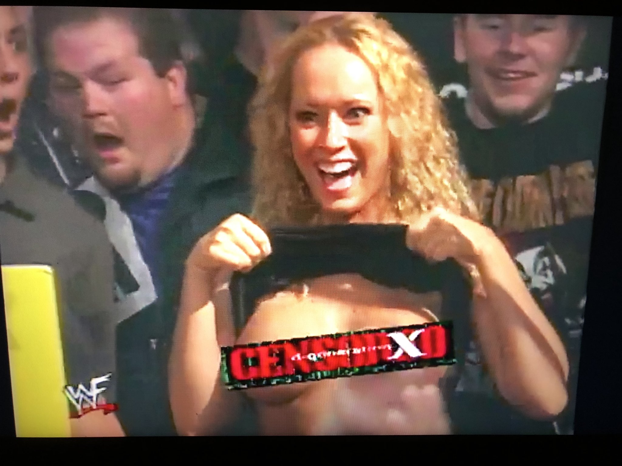 Attitude Rewind on X: @TripleH persuading a member of the audience to get  her tits out for the lads #AttitudeEra #Raw #RawIsWar #DX #DGenerationX #HHH  #Boobs #Censored  / X