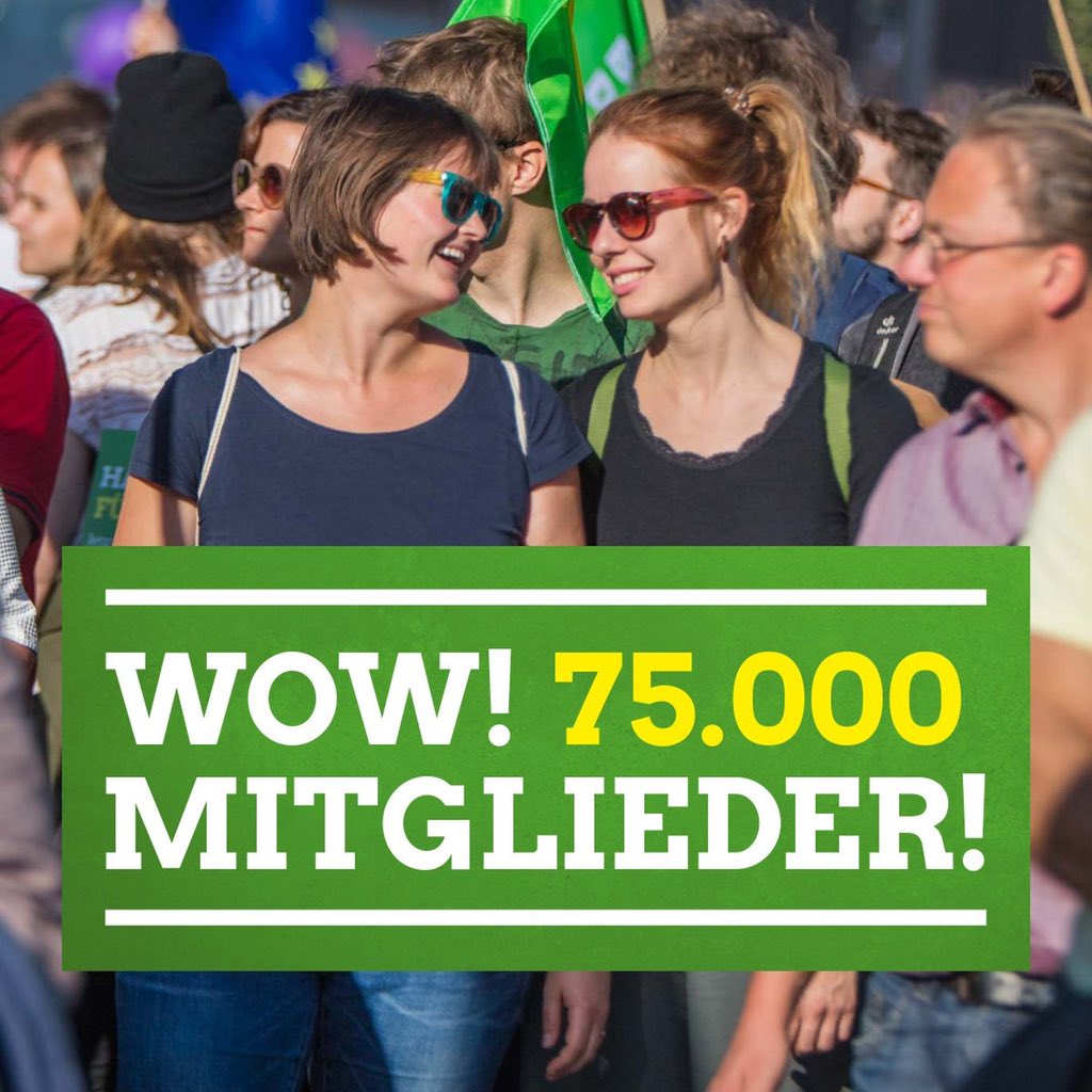 🚀 Das gibt Kraft. In einem Jahr 10.000 Mitglieder gewonnen - der größte Zuwachs in zwei Jahrzehnten. Wir sind jetzt 75.000 Grüne, die sich für echten Klimaschutz, den Erhalt Europas als starke Gemeinschaft, mehr Demokratie und ein solidarisches Miteinander einsetzen.