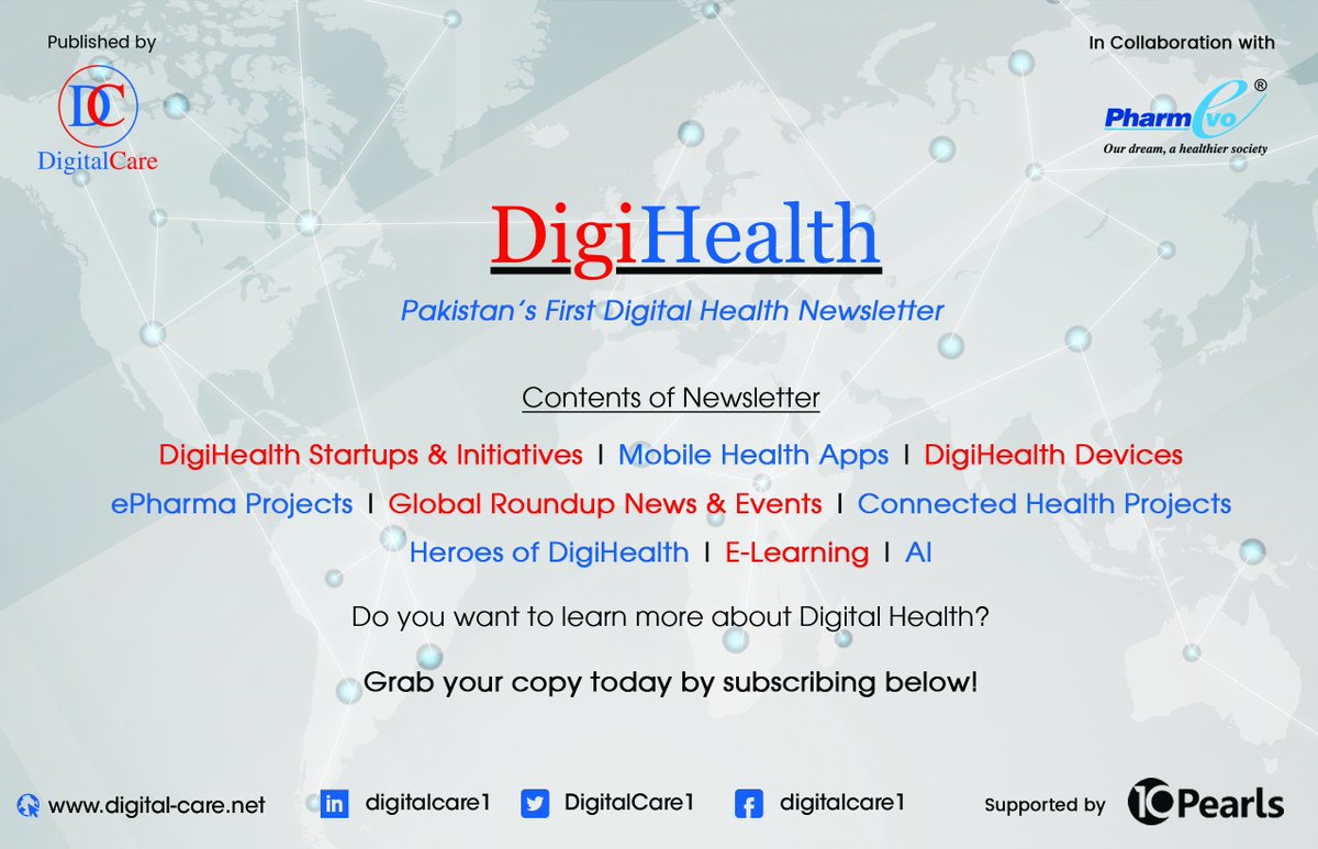 DigitalCare1's tweet photo. DigiHealth News - Pakistan's First Digital Health Newsletter First Edition out now.
Grab your copies now: https://t.co/Af9ZAmlqfd
#digitalhealth #digitalcare #newsletter #PakistansFirst https://t.co/27qUTc2Z8M