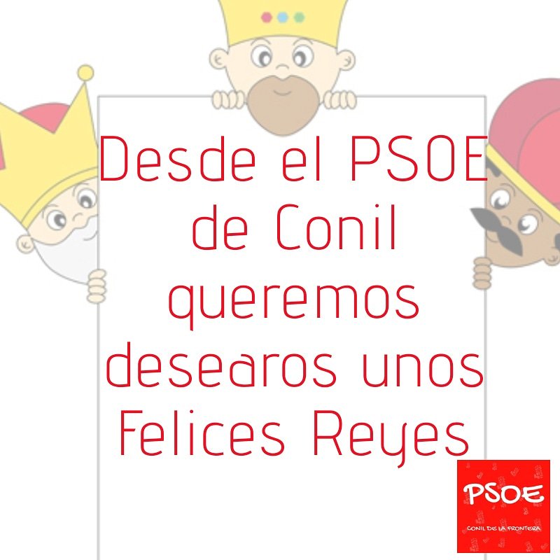 psoeconil's tweet photo. Desde el PSOE de Conil os deseamos felices Reyes y que paseis un día de mucha ilusión y que los reyes vengan cargados de deseos cumplidos #PSOEConil https://t.co/8vJKBNewkK