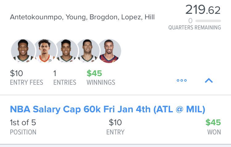 NationCase's tweet photo. @_FantasySupreme does it again. There are so many bot accounts making cash. Lol. On a serious note, thanks @_FantasySupreme for the extra 💵. Especially this time of year! #nba #supremewagering #supremebots https://t.co/09FojOs65y