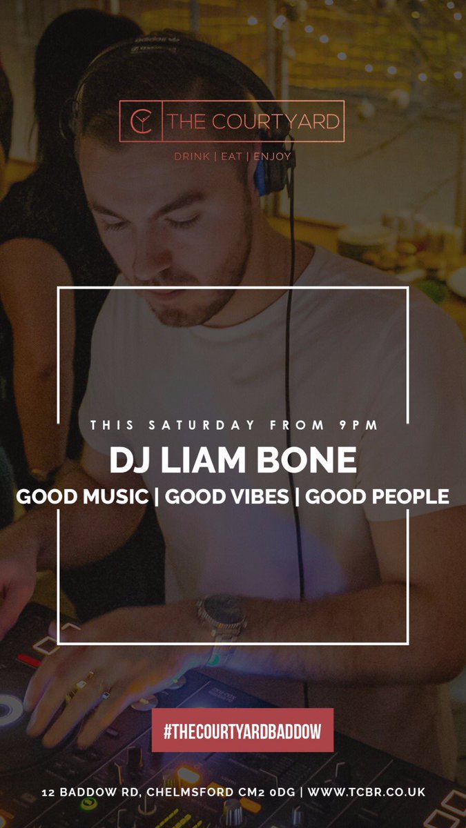 Find me at The Courtyard chelmsford tonight from 21:00 🎧 🎶