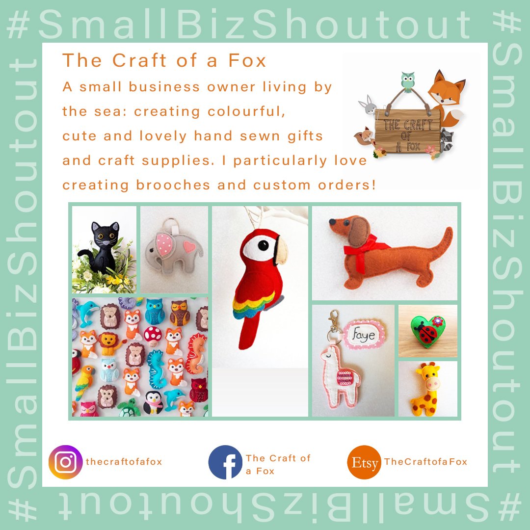 TheFoxOwlCreat1's tweet photo. We are a huge supporter of small businesses: each Saturday we will be doing a #SmallBizShoutout for a business!

For the 1st week, we have The Craft of a Fox: a lady that makes stunning hand sewn gifts 😍 why not pop over to her page and give some love?

#Smallbusiness #business https://t.co/qJD3b8oGXD