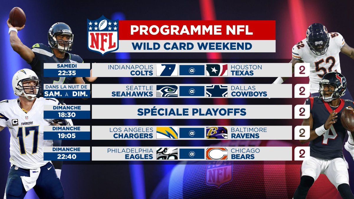nflextra's tweet photo. 📺🏈 #NFLPlayoffs ça commence dès ce soir.
Les rendez-vous sont donnés, à vous de faire le nécessaire pour être présent ! 📝⏰ On vous attend nombreux... #NFLextra #NFL https://t.co/M6McfTH8sX