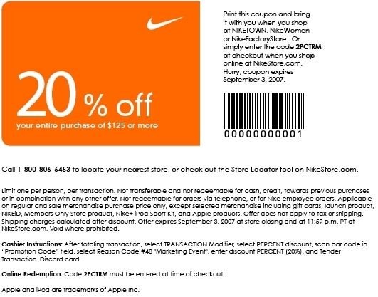 nike outlet coupon june 2019