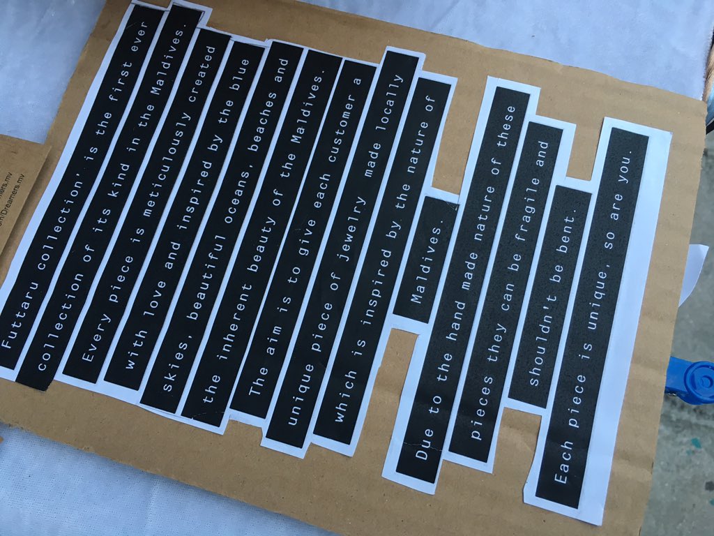 azhathr's tweet image. Futtaru collection by dreamers maldives! If you are at hulhumale, drop by season beach hotel. #handmadecollection #futtarucollection #kuri