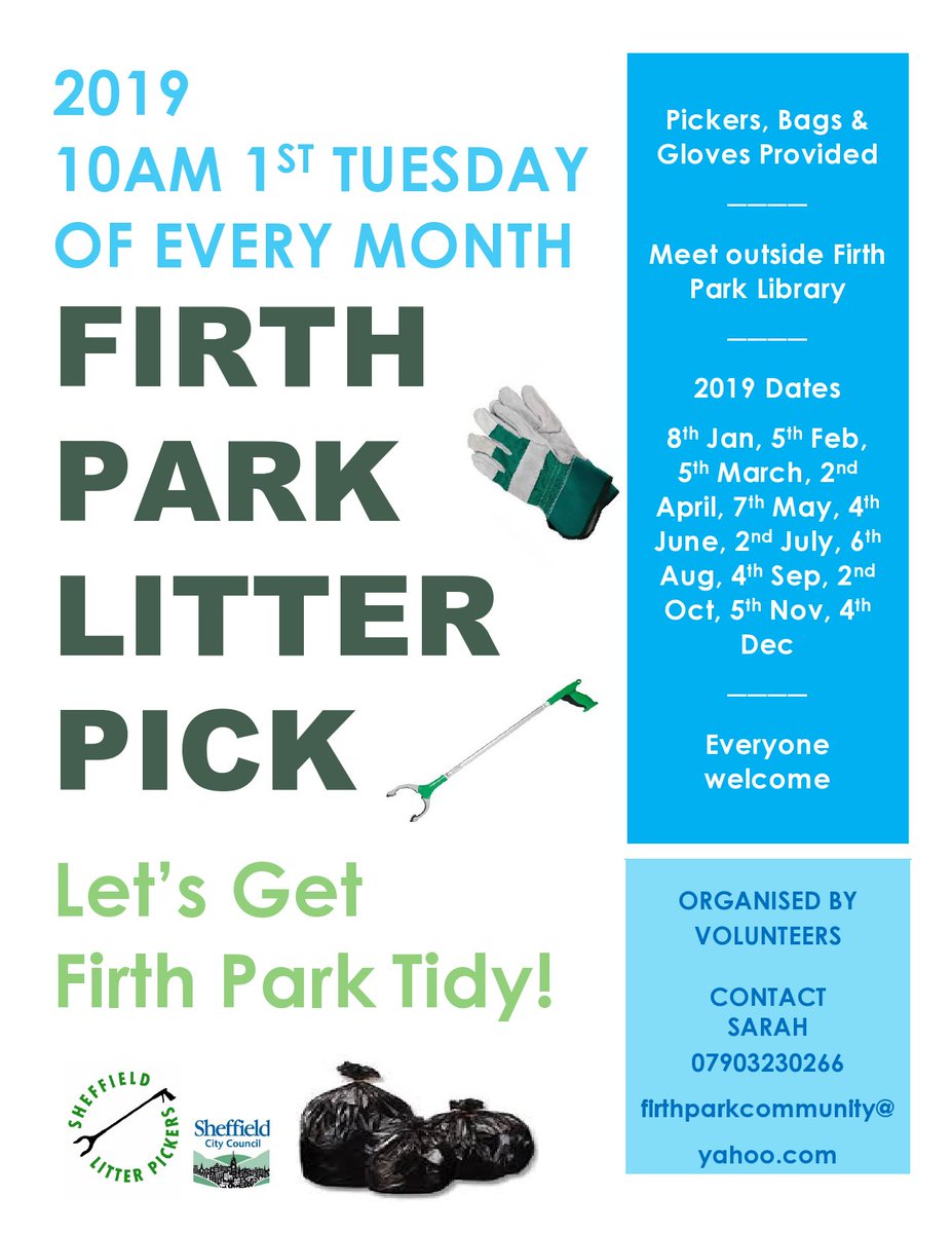 Don't forget, it's the first Litter Pick of 2019 on Tuesday 8th Jan. Meeting outside the library at 10am. Equipment provided - hope to see you there! @SheffLitterPick @NorthEastSheff @SheffNE_NHP @samjackson_star @NancyFielder