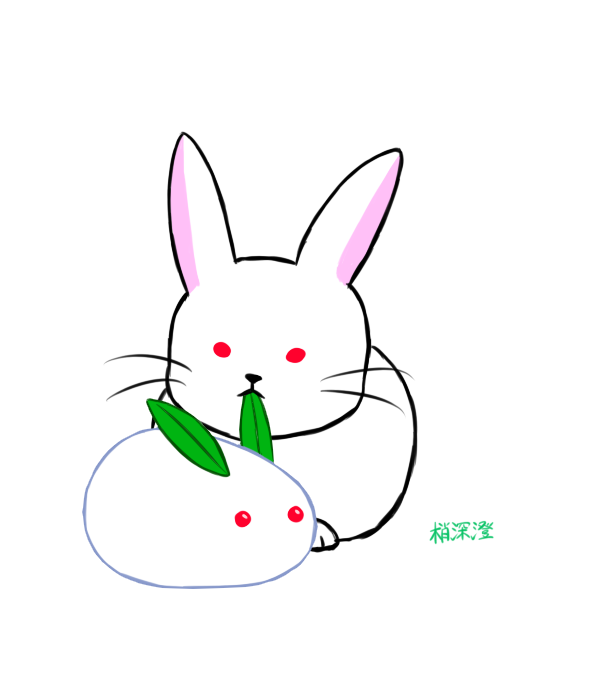 この耳葉っぱだ うさぎ 創作 糸会 イラスト好きな人と繋がりたい 梢 深澄 イラストお仕事募集中のイラスト