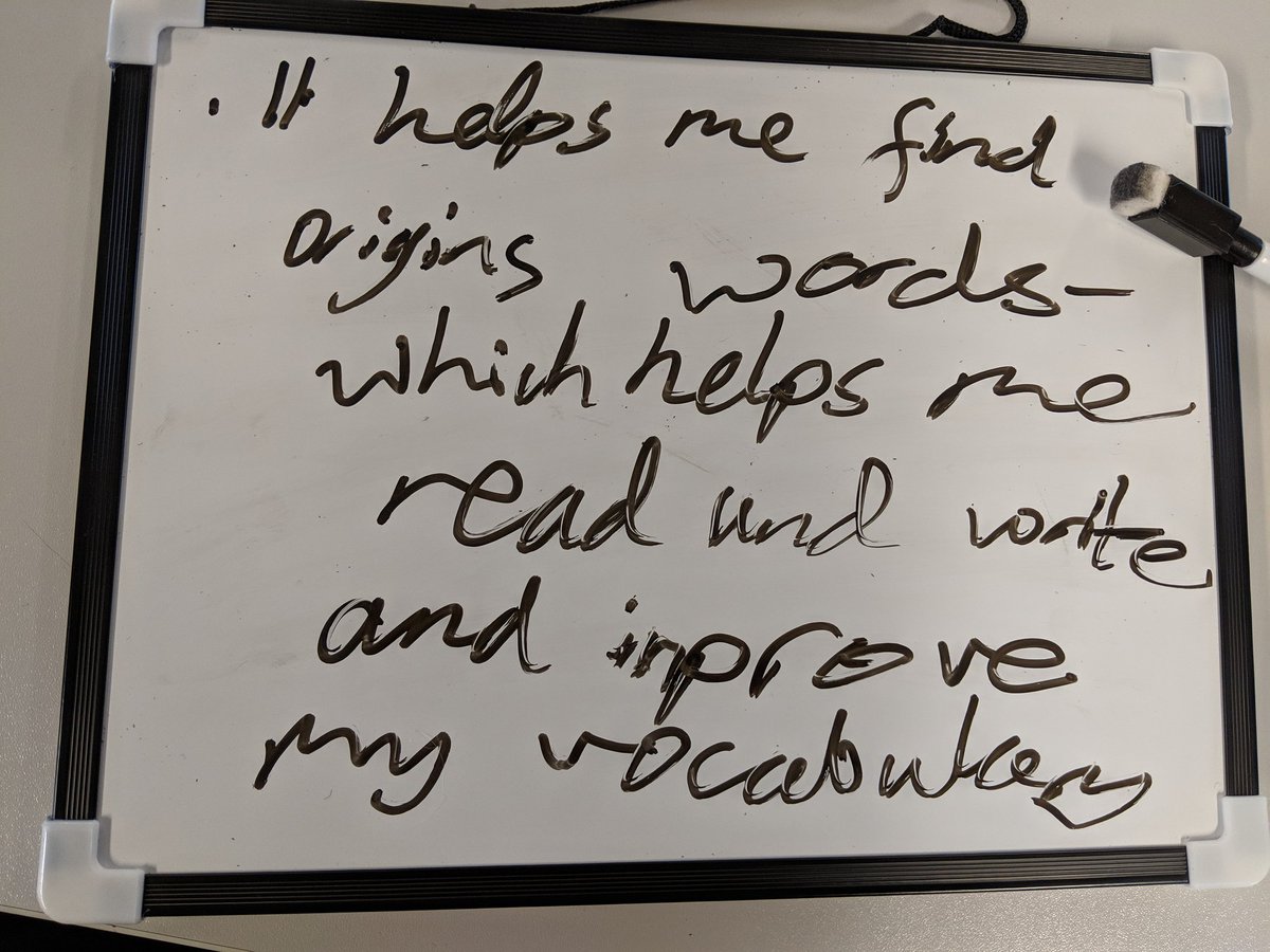 OratoryClassics's tweet photo. First lesson back, our First Form were brilliant at remembering why we study Latin, and coming up with their own ideas. #latinforeveryone https://t.co/uoIIkDttE8