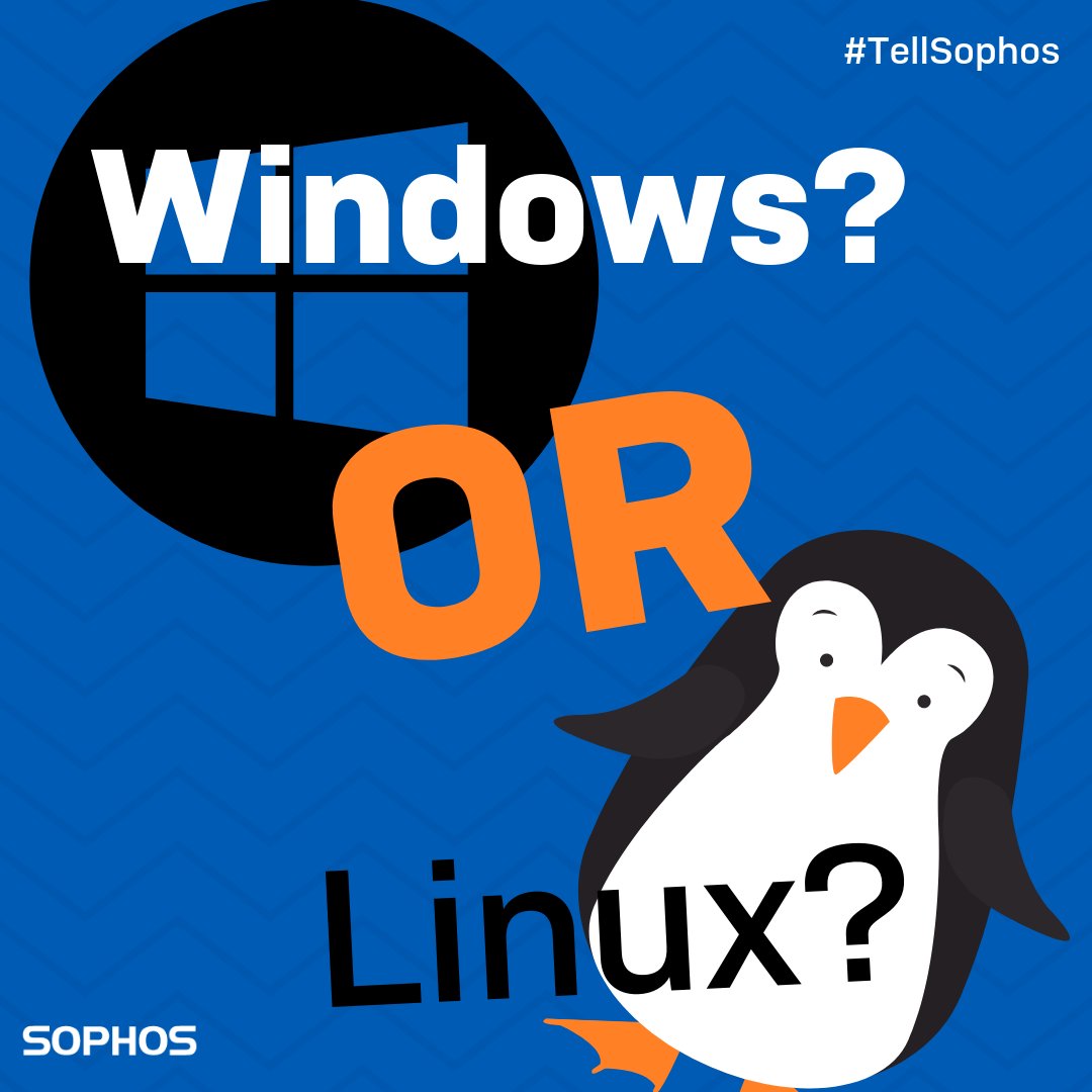 Sophos's tweet photo. Do you prefer #Windows or #Linux? Let us know in the comments below. 👇💭 https://t.co/RupE3L9SJi