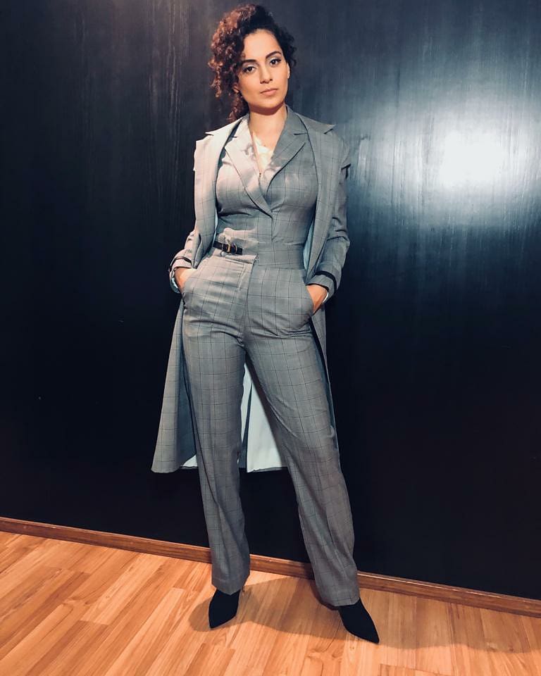 #KanganaRanaut stamps class with this Boss Lady pant suit as she gets ready to share her #PassionToPaycheck story at #SignatureMasterclass at Guwahati today.
#RuleTheWorldInHeels