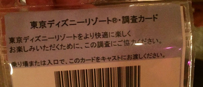 ゆいd垢 1 26 31 ディズニーのこの調査カード頼まれたことがある人どれくらいるんだろう Dヲタさんと繋がりたい ディズニー検証