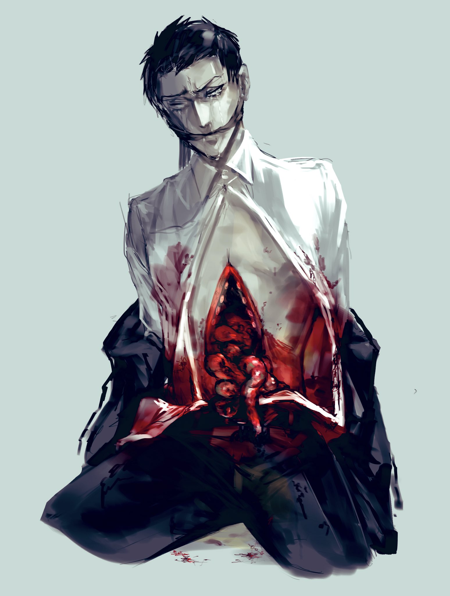 遊丹𓆚 3rtでグロいイラストを描く見た絵描きさん絶対にやる グロ崎 1枚目はワンクッション用の差分 T Co Cc5wrha5it Twitter