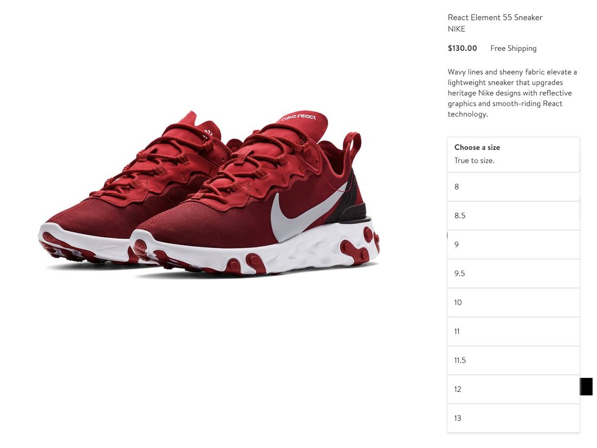 Solelinks Ad Nike React Element 55 Gym Red White Is Now Available Via Nordstrom T Co Ranybsjauq Sold Out On Nike Us T Co Sxo5smd2pw