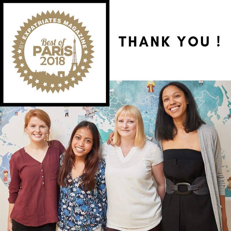 So proud to be voted Best Pre-School in Paris 2018 by <a href="/ExpatriatesMag/">EXPATRIATESMAGAZINE</a> 😉🥰👏

Nous sommes très heureux d'avoir été élus crèche de l'année par <a href="/ExpatriatesMag/">EXPATRIATESMAGAZINE</a> 😉🥰👏 Merci pour votre soutien.