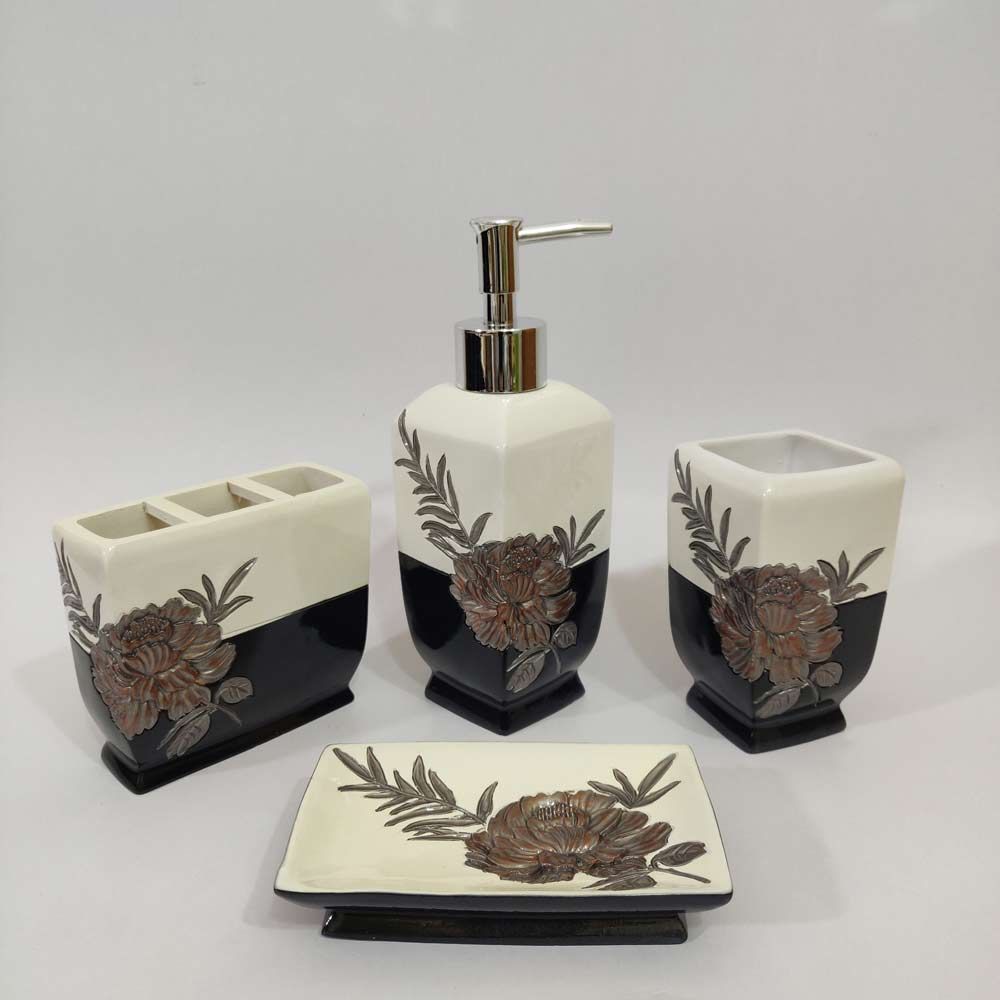 cynorbd's tweet photo. Sweet Rose Designed On Attractive Black &amp; White Color Body Bathroom Accessories; Price: 2250 Taka; Details: https://t.co/PzcwhVHp31 #cynor #cynorbd #Dhaka #Bangladesh #pot #artificial #flower #home #decor #lifestyle #showpiece  #homedesign #homedecor #homedecoration #khulna https://t.co/mqbkFo0bO4