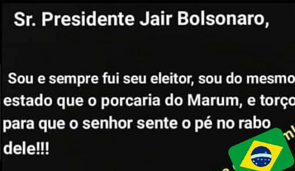 thiagobarateli's tweet photo. Vamos lá Presidente @jairbolsonaro escute seus eleitores... #ForaMarum https://t.co/X9a5tzjgFo