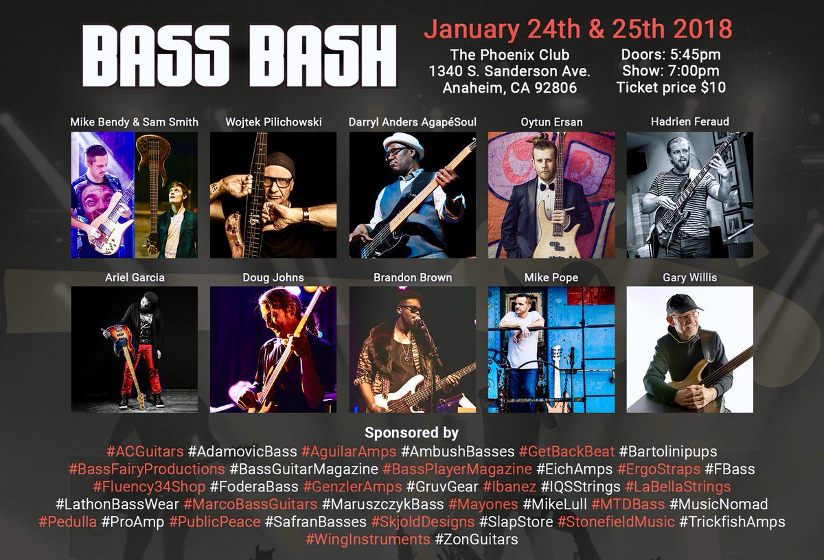 MTDbassUSA's tweet photo. Don’t miss Bass Bash 2019 at The Phoenix Club, Anaheim, CA at The 2019 @NAMMShow - Jan 24 & 25!
#mtd4lyfe #mtdbass #michaeltobiasdesign #namm #nammshow #bassbash #bassbash2019 #bass #bassplayer https://t.co/wfbEg9VQgo