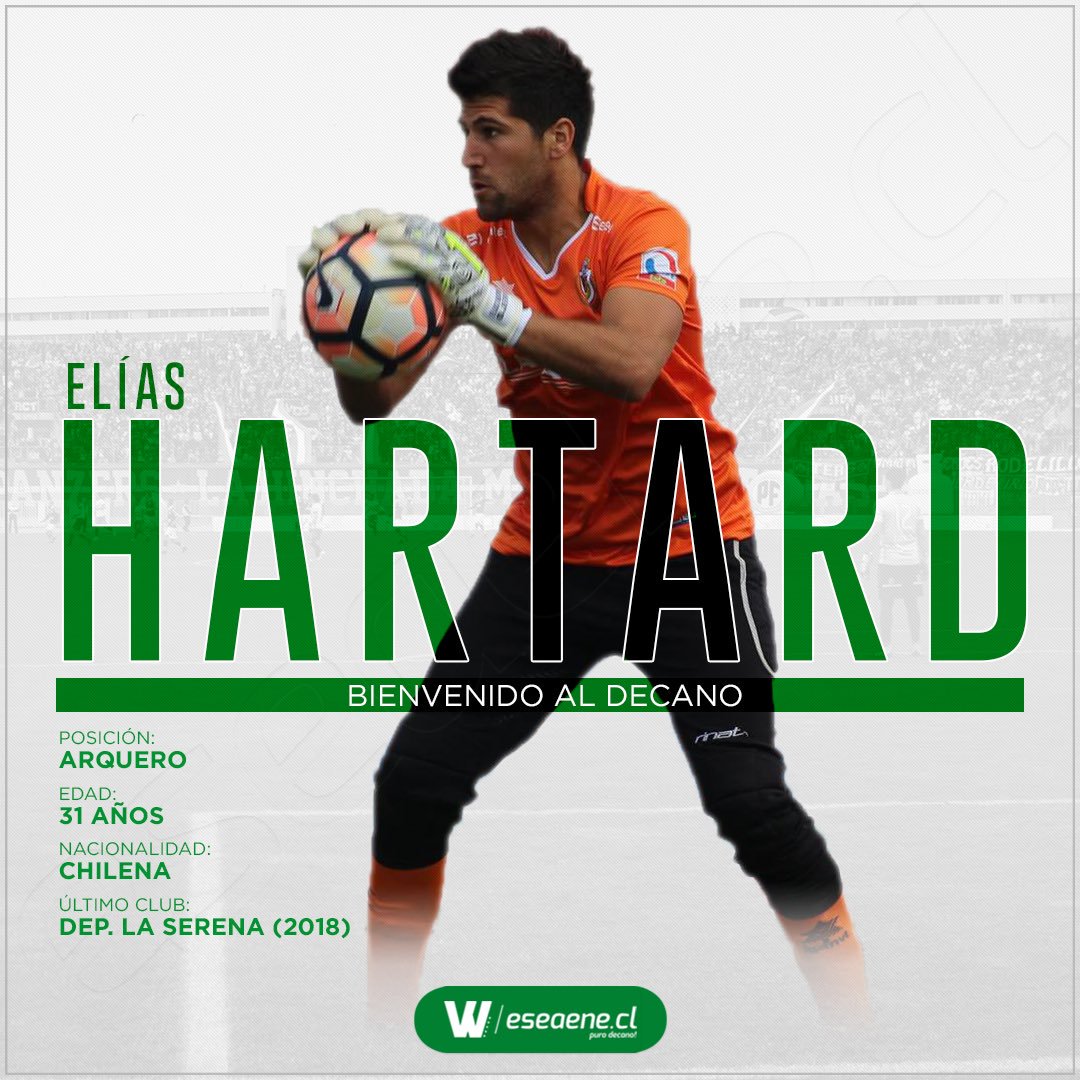 La sexta incorporación de Santiago Wanderers de Valparaíso es el experimentado portero Elías Hartard <a href="/ehartard/">Elias Hartard</a> ¡Bienvenido al Decano! #VolveremoSW.