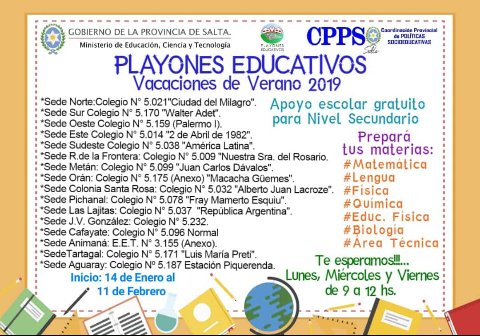 daniela_tuyon's tweet photo. En verano clases de apoyo gratuitas para secundario busca tu sede más cercana @AlancayDel  @fguillesaavedra @patriciapinasco @aniberruezo @alefinocchiaro @MEducacionSalta @UrtubeyJM https://t.co/uNkQWXwqmr
