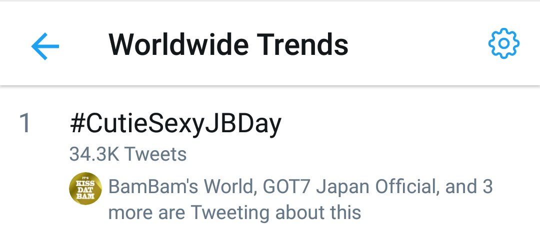 GOT7__Fanbase's tweet photo. [!!] #CutieSexyJBDay is trending #1 on Worldwide Trends! 

We make it in 10minutes! 👍
#GOT7 #갓세븐 @GOT7Official
#DefJBDay https://t.co/Fby4U3LnJN