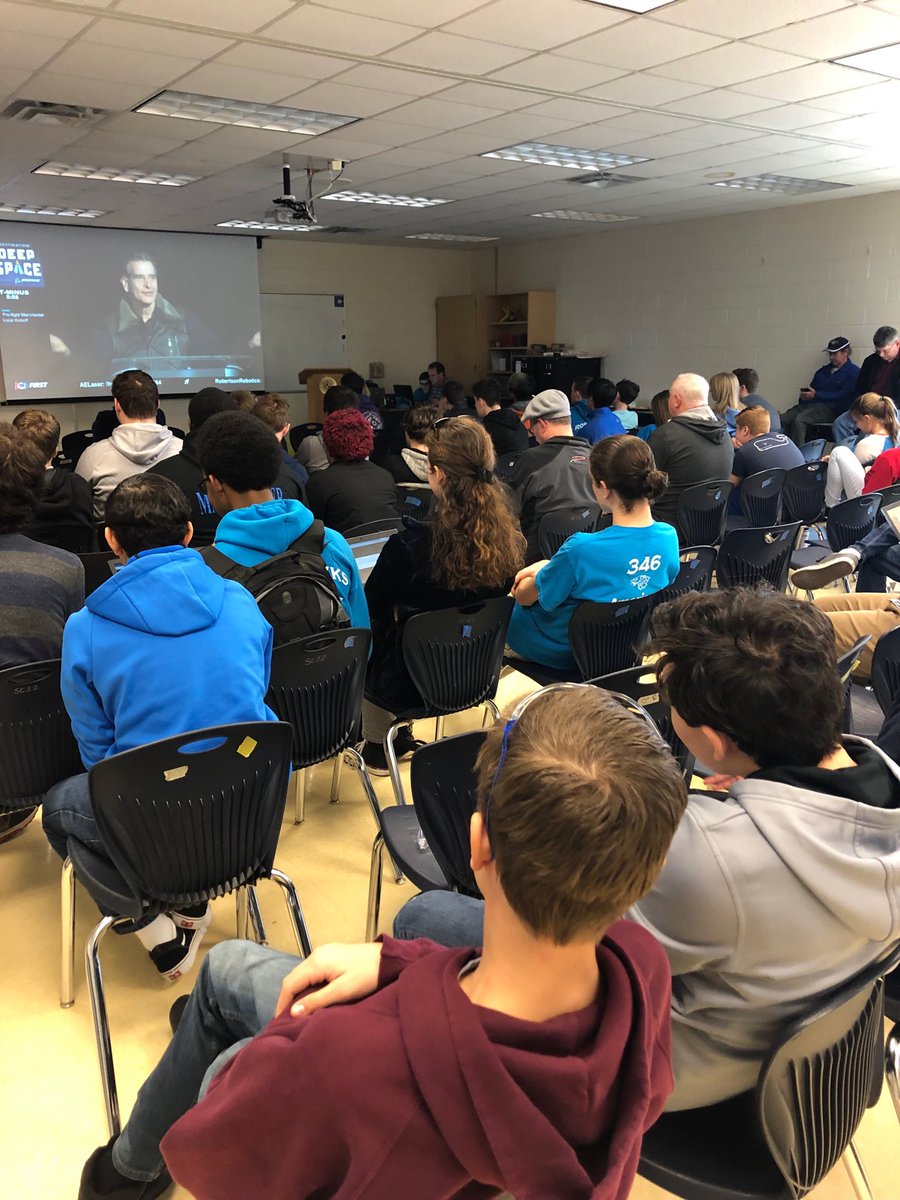nancyrhoover's tweet image. FIRST founder  Dean Kamen steaming to a room full of robotics students!