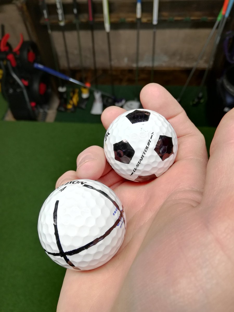 MRileyGolf's tweet photo. Doing a bit of @SkyTrakGolf ball pattern testing, to see which gets the most consistent reads. #datacritic https://t.co/tjdRP8cjqa
