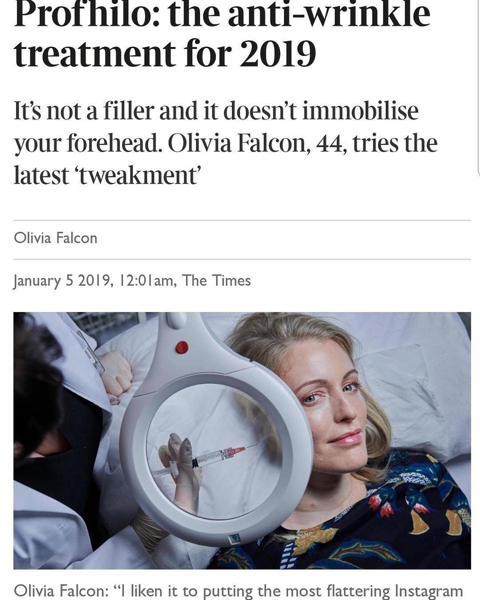 profhilo_uk's tweet photo. @drnicksinden
- - - - - -
⭐️Fabulous piece in today’s @thetimes detailing the amazing results #Profhilo is giving patients⭐️ This really is going to be THE aesthetic treatment of 2019 and it’s available from Dr Nick NOW! https://t.co/7V0NDXtUbr