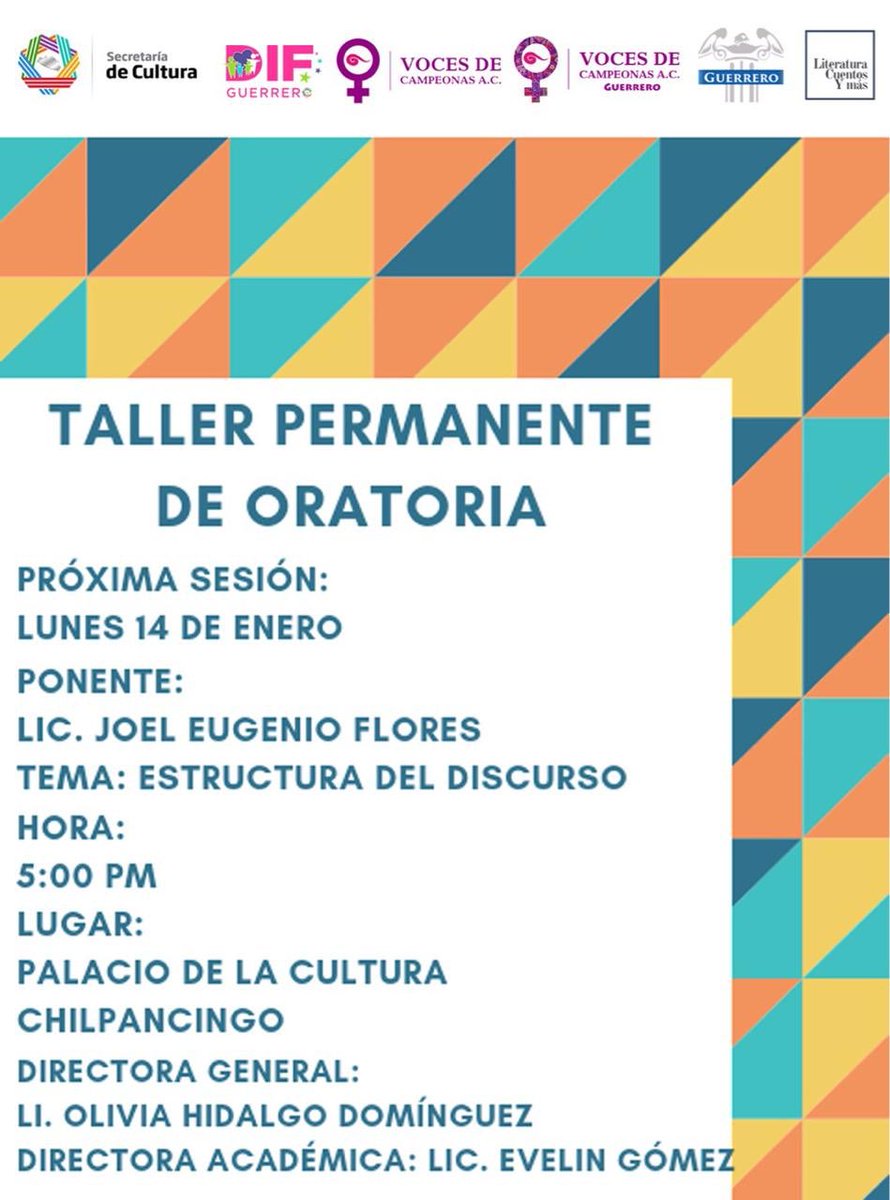 ¿Vives en #Chilpancingo, Guerrero? Entonces asiste al #TallerDeOratoria impartido por los mejores exponentes de la materia en #México! ¡Es gratuito!