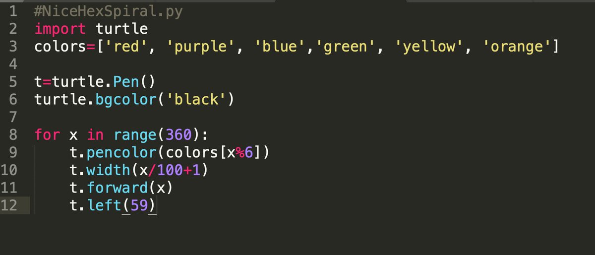 timvogt's tweet image. tekenen met python turtle. open je terminal of command prompt op osx vanuit finder ga/hulpprogrammas/termial entype python en dan deze code in.#born_to_code