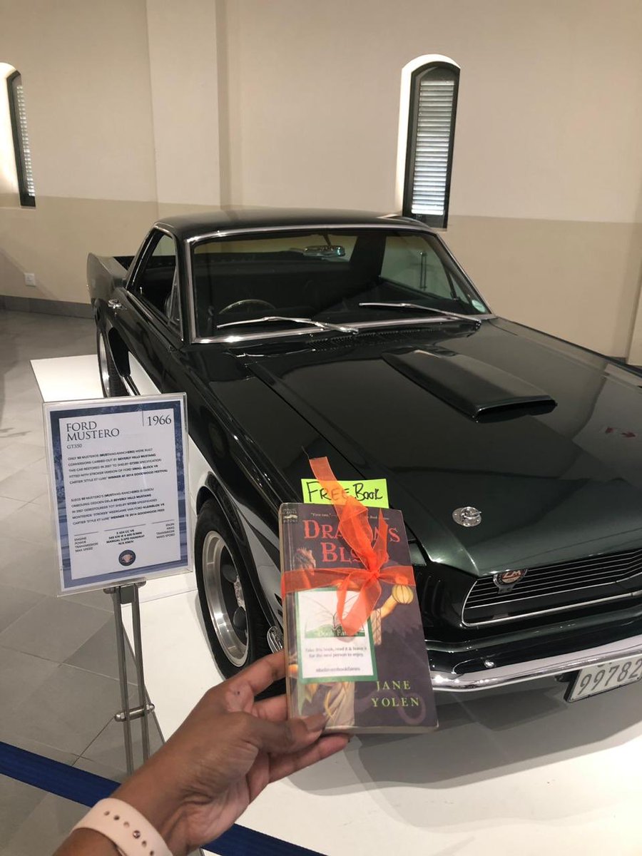 BookfairiesSA's tweet photo. A Cape Town BookFairy placed this fantasy fiction teen read as she was touring the @franschhoekmotormuseum. #ibelieveinbookfairies #bookdropexperience #vintagecars #franschhoekmotormuseum #motormuseum #capetown #franschhoek #dragonsblood #janeyolen #bookfairy #bookfairiescapetown https://t.co/EqJ4V7aoU1