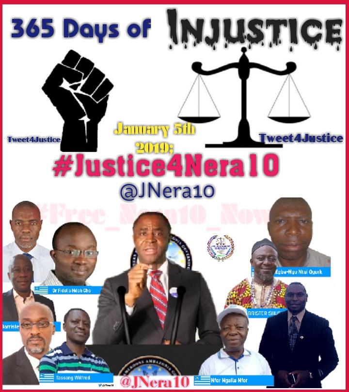 NKgirlie's tweet photo. @SecPompeo @AnnaMcMorrin @UKLabour
#Cameroon & #Nigeria
After forcibly #refouled in violation of #intl.law,
365+ days illegal detention w/out charge,
#FreeAyukTabe & his Aides NOW!
#Justice4Nera10 #StopCameroonViolation!
Full respect for the #HumanRights of all Ambazonians! https://t.co/5nFk3yLusu