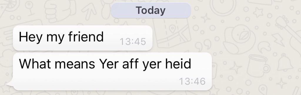 declanmclean's tweet photo. My French flatmate who is learning English sent me this message today https://t.co/Bk82icy0fz