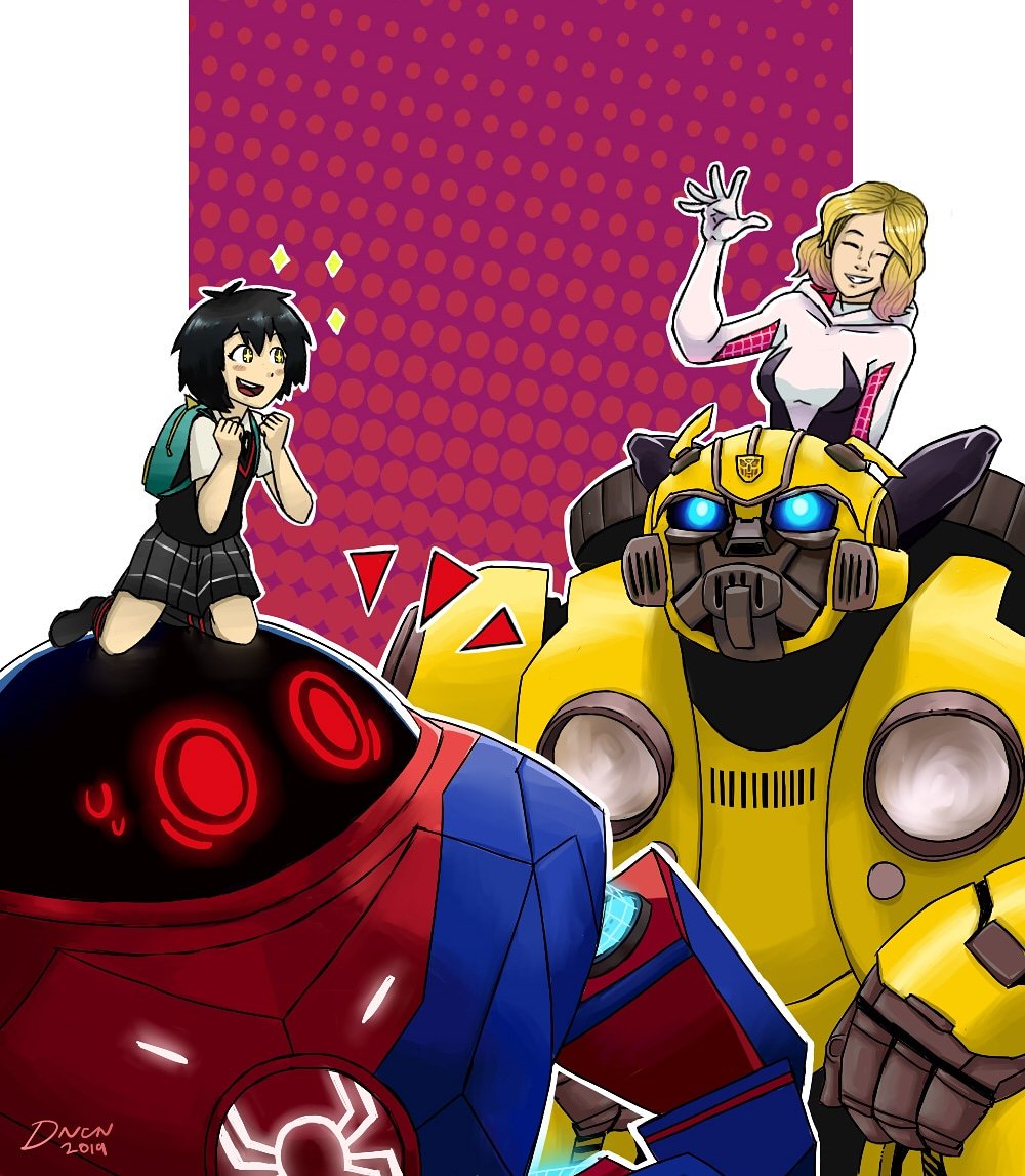 Into the SP//DR Bots | Paint Tool Sai

Thought it would be fun to play with the idea that the voice actress of Gwen Stacy is also starring in Bumblebee movie.

#intothespiderverse #PeniParker  #SpiderGwen #GwenStacy #Bumblebee #BumblebeeMovie #transformers #Marvel