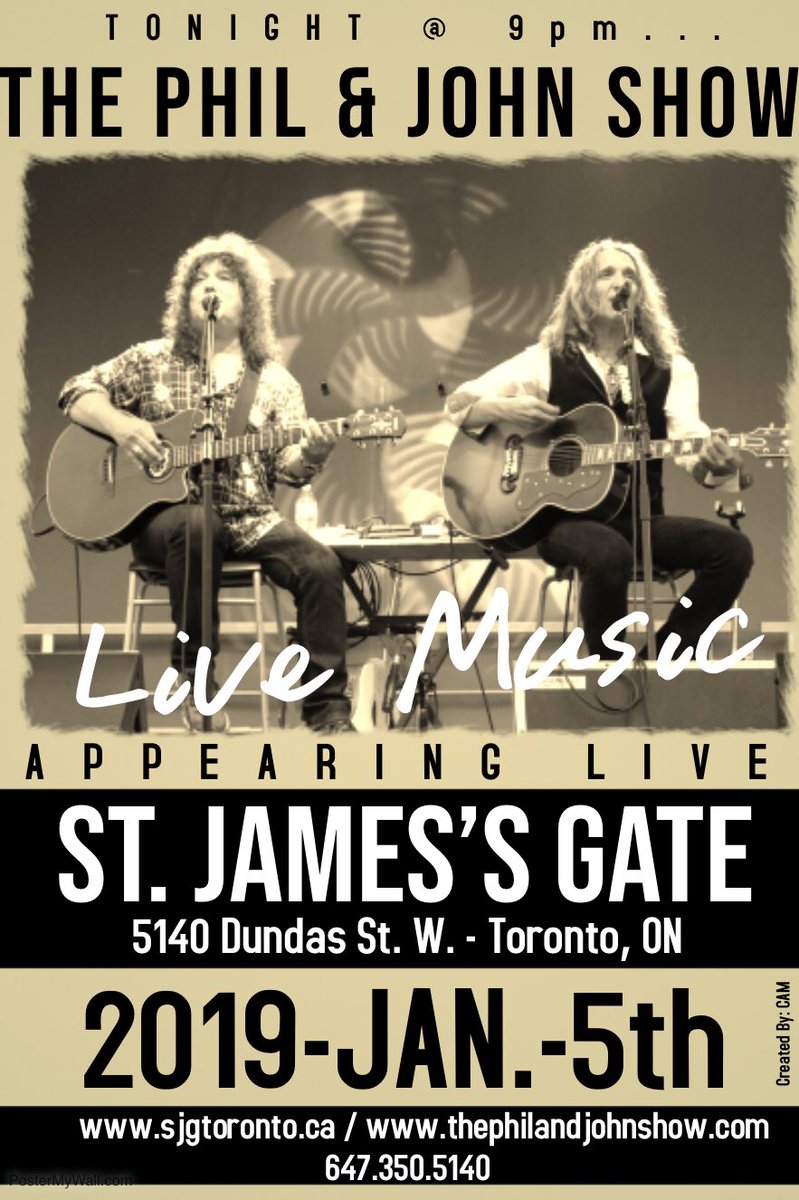 Tonight <a href="/StJamesGateTO/">St James's Gate TO</a> at 9pm.... #Saturdaynight #livemusic