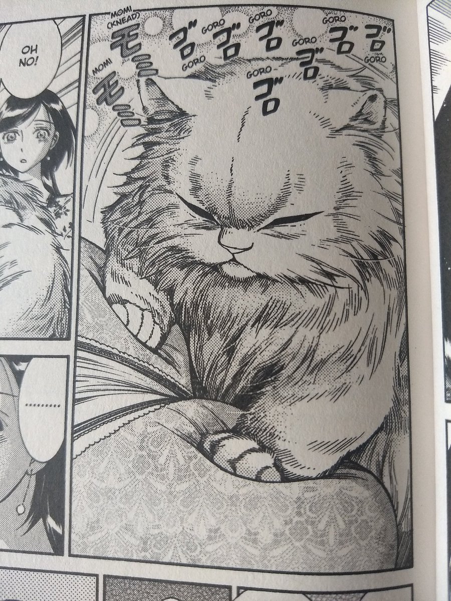 Kitty kneading boobs would be high comedy if this were a shonen book.