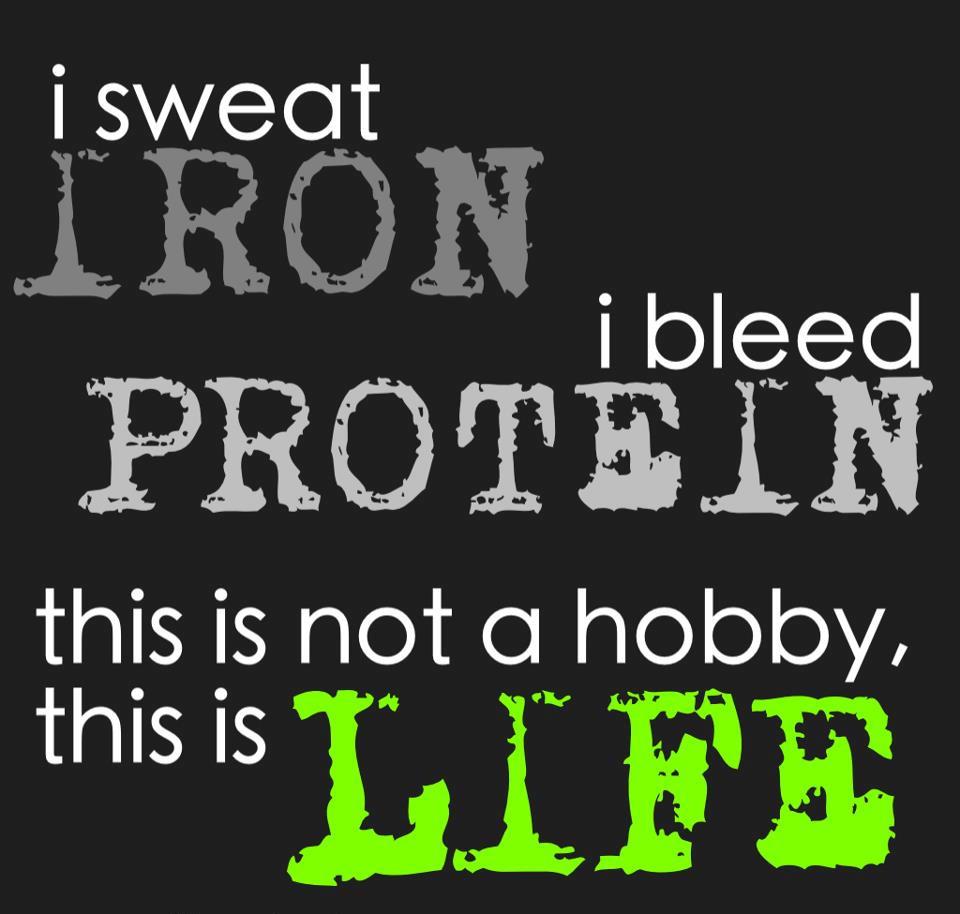 i Sweat IRON! i Bleed PROTEIN! this is not a hobby this is my LIFE!! #GetItDone