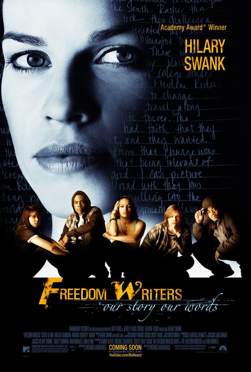 FilmNewsNos's tweet photo. 🎬MOVIE HISTORY: 12 years ago today, January 5, 2007, the movie ‘Freedom Writers’ opened in theaters!

#HilarySwank #ScottGlenn #ImeldaStaunton #PatrickDempsey #JohnBenjaminHickey #AprilLeeHernandez #Mario #JasonFinn #KristinHerrera @gabeiswitit #HunterParrish #GiovonnieSamuels https://t.co/M7TUU1Ek6u