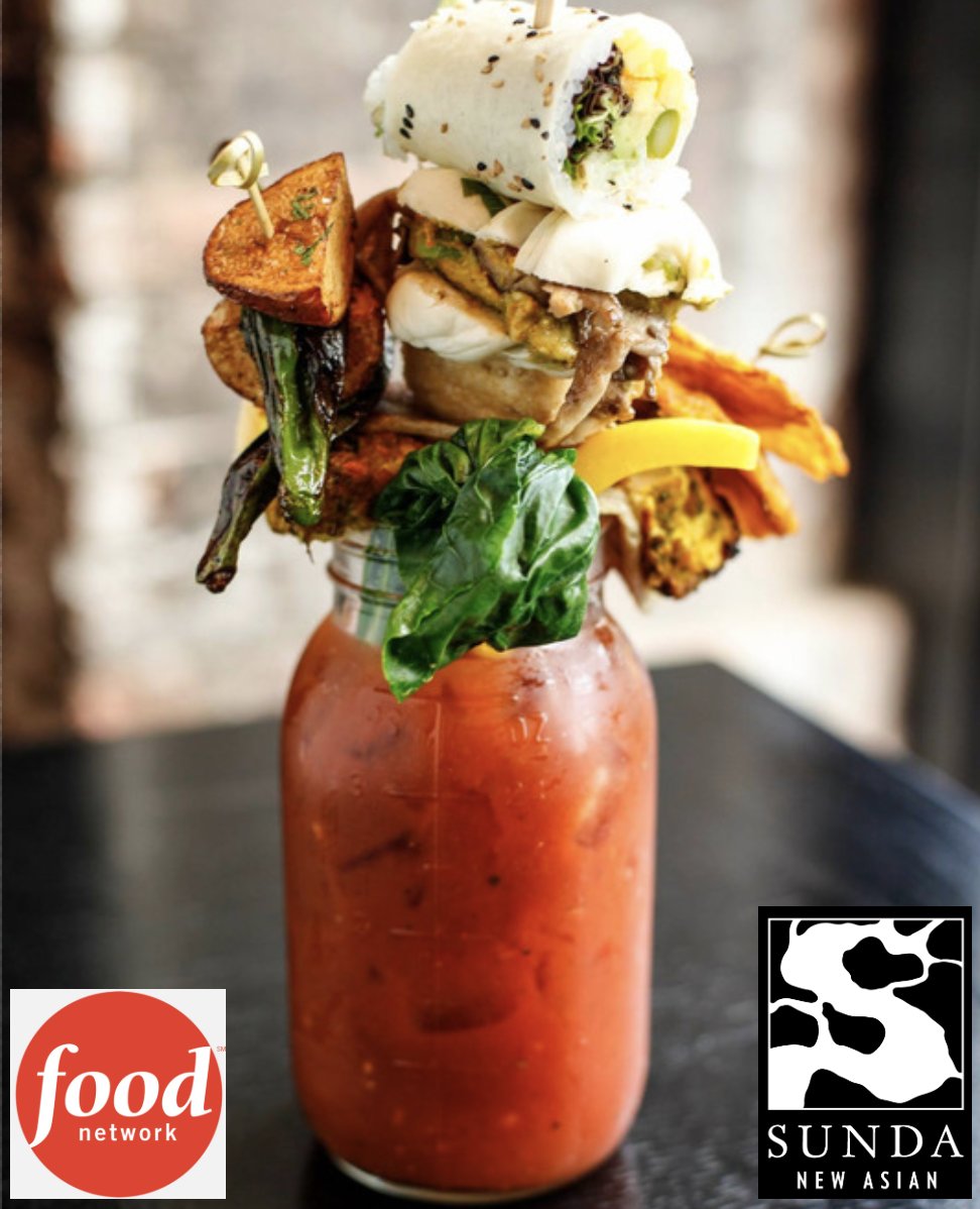 BillyDec's tweet photo. “25 Most Over The Top Bloody Mary’s In America!” via @FoodNetwork features “#SumoMary @Sunda (Chicago &amp; Nashville).. wrestle w/the 32-ouncer with grilled cheese, braised pork belly, Chinese broccoli, shishito peppers, crab sushi, lumpia, duck bao.. https://t.co/CwalSBYfiS https://t.co/0tujuKXddF