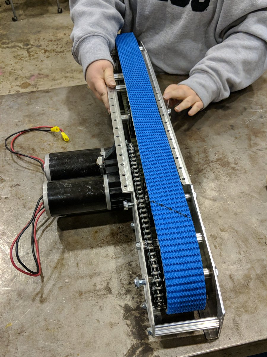 mizzouFIRST's tweet photo. Raptor Track almost put together! #omgrobots #ri3d #ri3d2019 https://t.co/pIDOx1wmxg