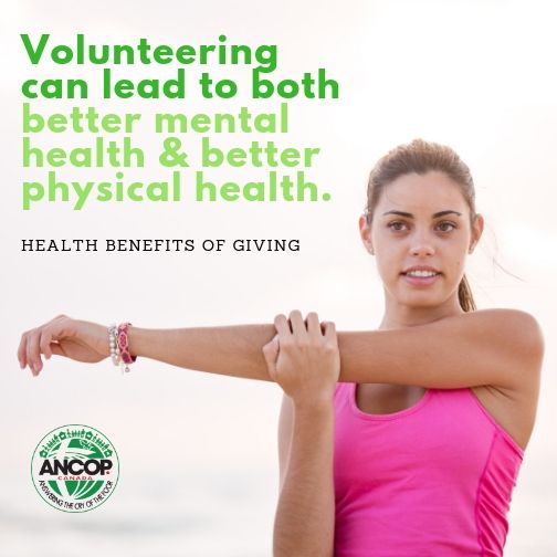 ancopcanada's tweet photo. A 2013 study by Rush University Medical Center explained why volunteering can lead to both better mental and physical health.
Looking for ways to volunteer? Contact us.
#benefits #giving #mentalhealth #volunteer #fitness #giver #answerthecry https://t.co/Cx4z2tQrEX