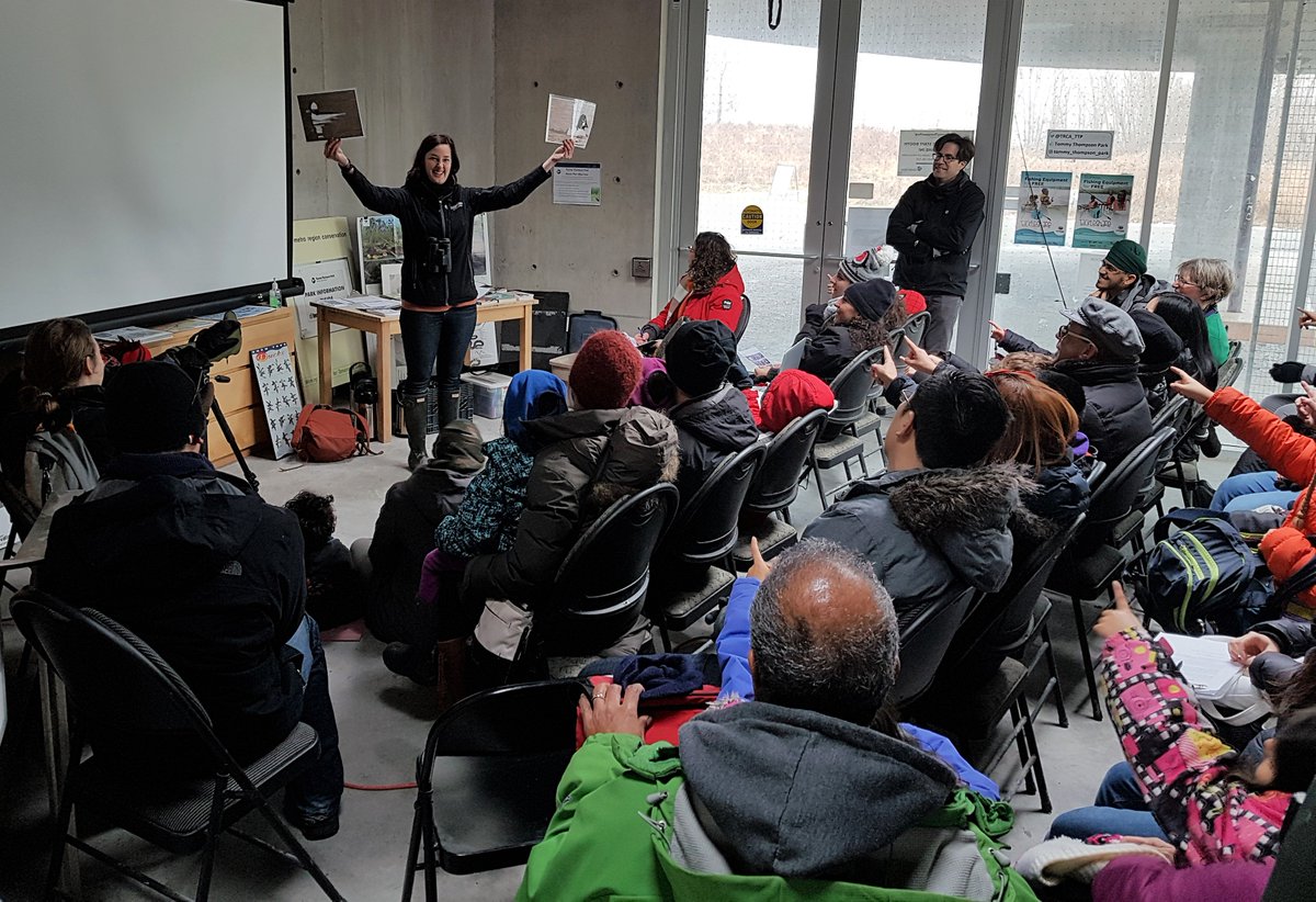 Packed house at this morning's Winter #Bird Count for Kids! So much fun! We saw 21 different species (and hundreds of individuals!). Loving the new young bird enthusiasts in the group! #redtailedhawk #redhead #mockingbird #cbc4kids #kids #birding