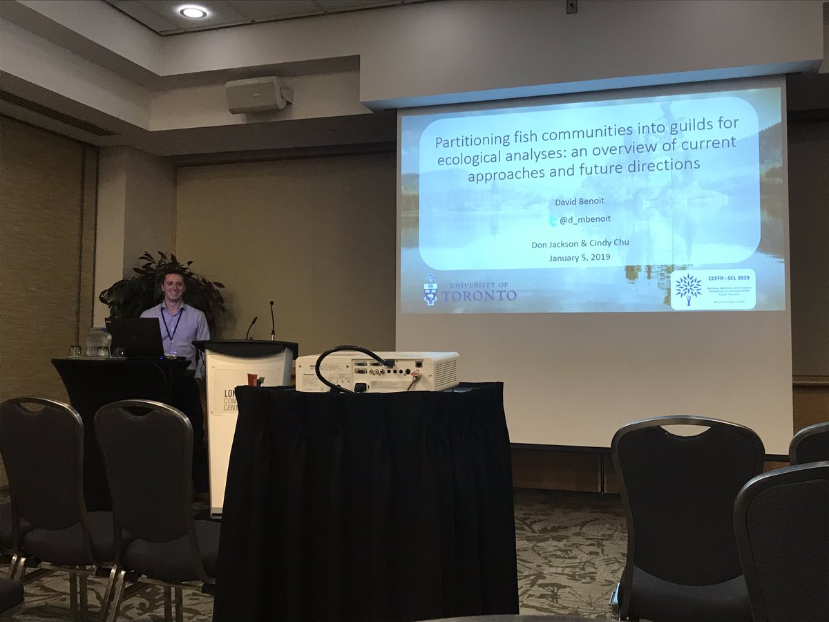 Great talk from <a href="/d_mbenoit/">David Benoit</a> about approaches to partitioning fish communities! <a href="/CCFFR_CCRP/">CCFFR</a> #CCFFR2019