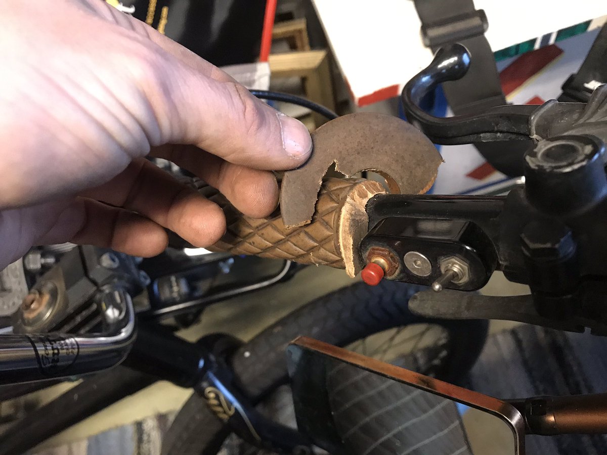 TaylorPage's tweet photo. @Biltwell sweet grips guys. I got exactly 1164 miles out of them. https://t.co/US4mCi3InQ